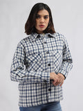 Women Winter Wear Check Shacket | CHKOKKO