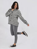 Women Winter Wear Check Shacket | CHKOKKO