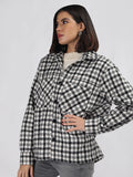 Women Winter Wear Check Shacket | CHKOKKO