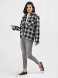 Women Winter Wear Check Shacket | CHKOKKO