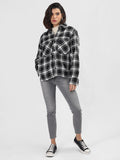 Women Winter Wear Check Shacket | CHKOKKO