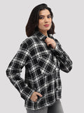 Women Winter Wear Check Shacket | CHKOKKO