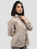 Women Winter Wear Check Shacket | CHKOKKO