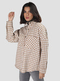 Women Winter Wear Check Shacket | CHKOKKO