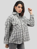 Women Winter Wear Check Shacket | CHKOKKO