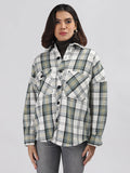 Women Winter Wear Check Shacket | CHKOKKO