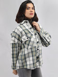 Women Winter Wear Check Shacket | CHKOKKO