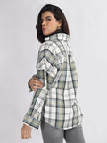 Women Winter Wear Check Shacket | CHKOKKO