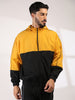 Men Hooded Windcheater Oversized Sports Jacket Yellow Black