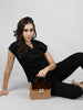 Women's Black Ribbed Co-Ord Set | CHKOKKO