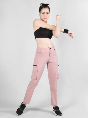 Women's Dark Peach Active Trouser | CHKOKKO