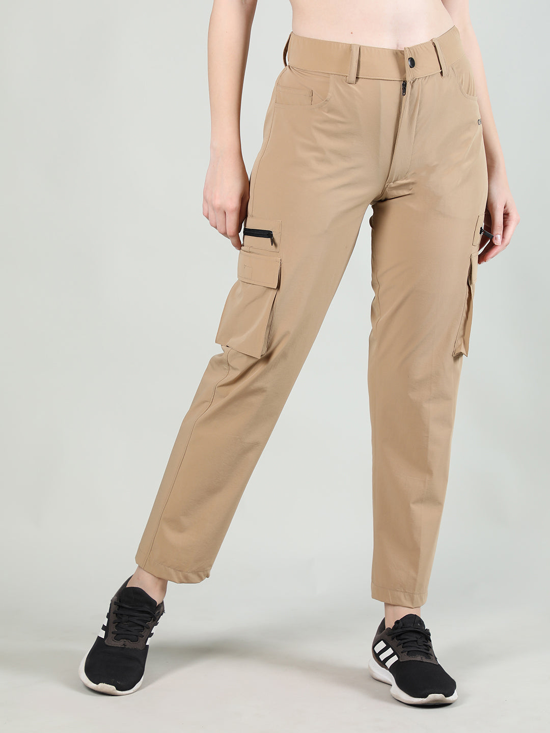 Women's Camel Everyday Active Trouser | CHKOKKO