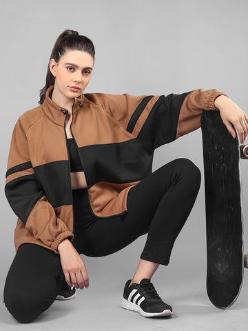 Women Winter Sports Zipper Stylish Oversized Jacket