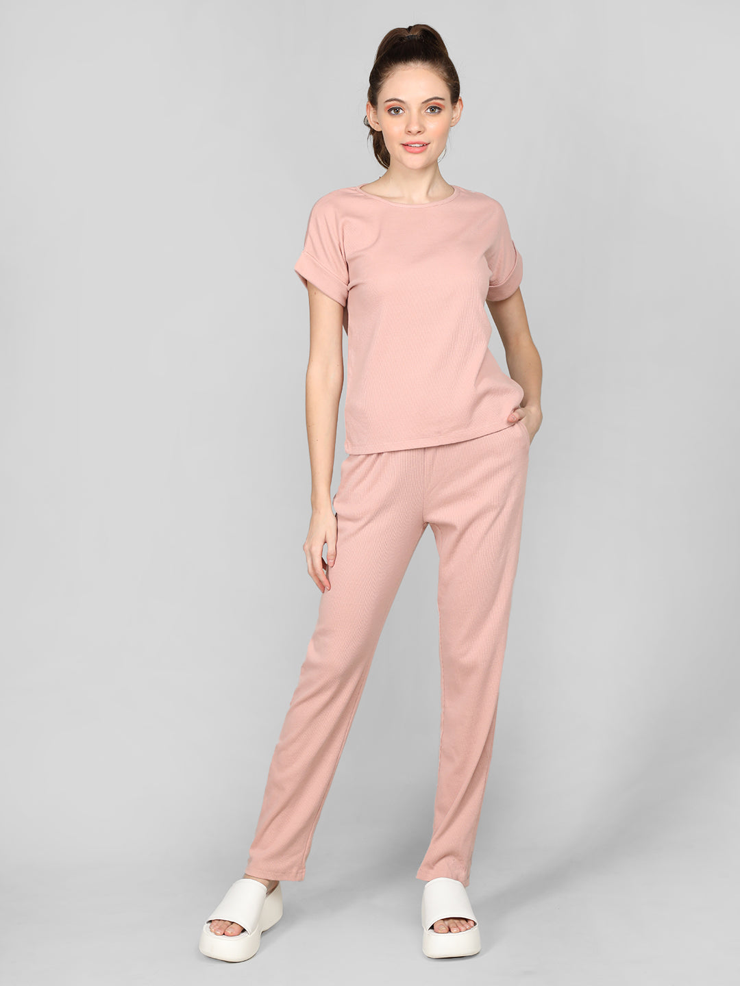 Women's Blush Peach CO-Ord set | CHKOKKO