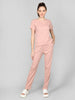 Women's Peach Ribbed Co-Ord Set | CHKOKKO