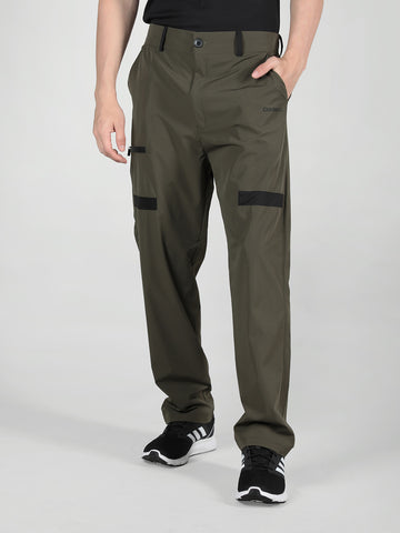 Men Olive Black Everyday Active Trouser
