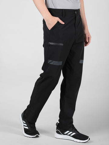 Men Black Grey Everyday Active Trouser