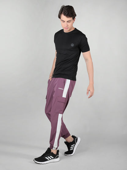 Men Plum White Gym Training Sports Trackpant