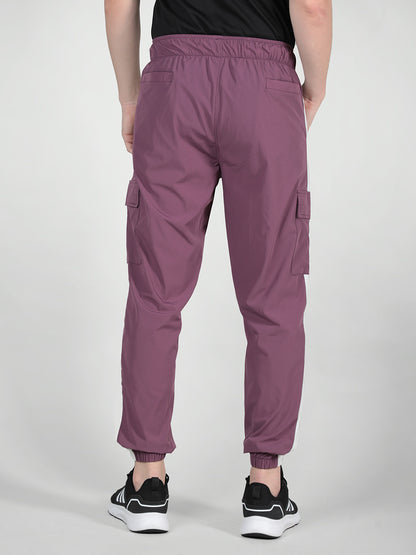 Men Plum White Gym Training Sports Trackpant