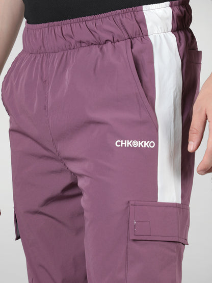 Men Plum White Gym Training Sports Trackpant