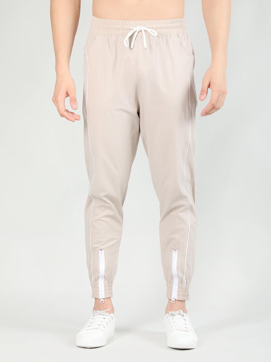 Men Beige Gym Training Sports Trackpant