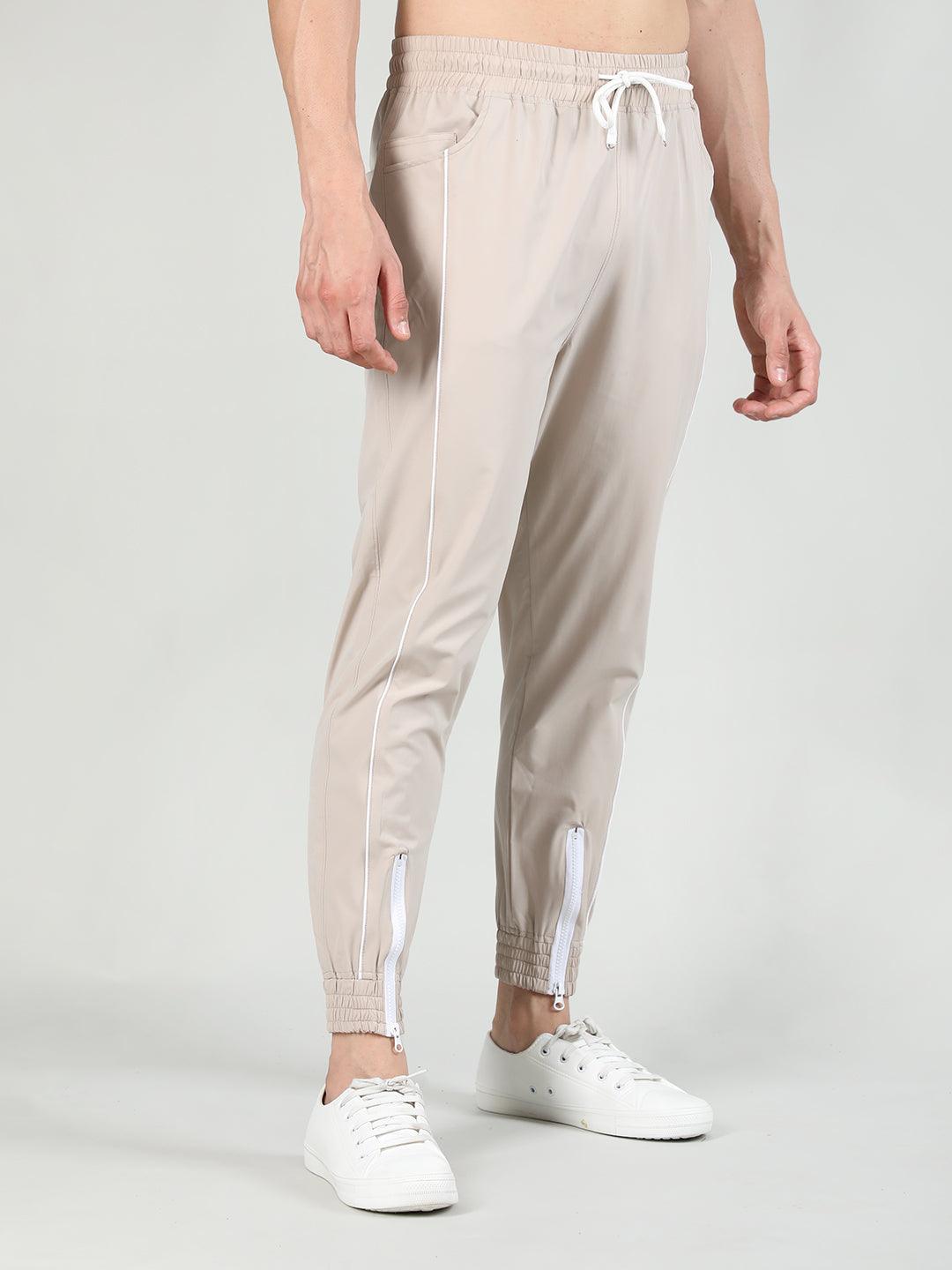 Men Beige Gym Training Sports Trackpant