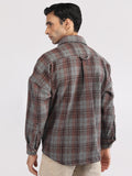 Men Winter Wear Spread Collar Check Shacket | CHKOKKO