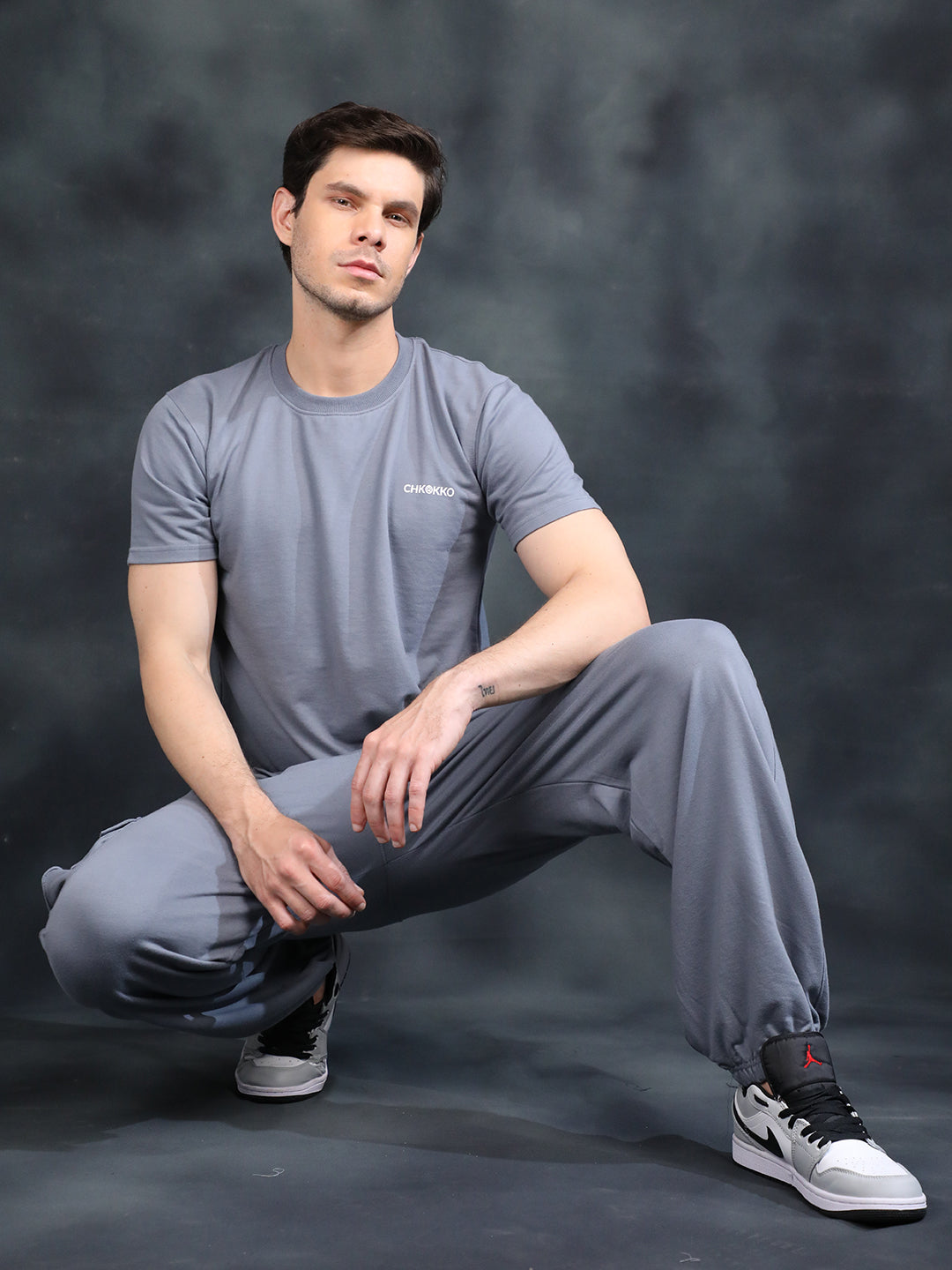 Men's Slate Grey Baggy Co-Ord Sets | CHKOKKO