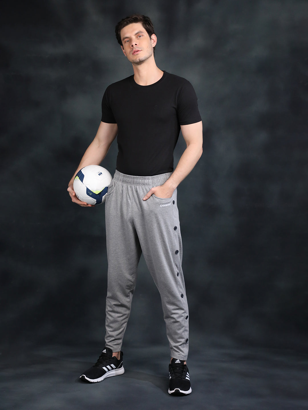 Men Light Grey Regular Fit Cotton Trackpant | CHKOKKO