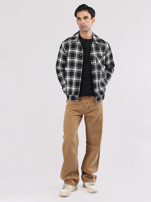 Men Winter Wear Check Shacket