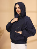 Women Winter Sports Oversized Windcheater Hooded Jacket