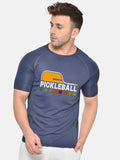 Men Printed Regular Gym Sports T-Shirt Navy