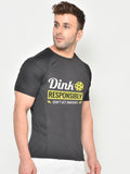 Men Printed Regular Gym Sports T-Shirt Black