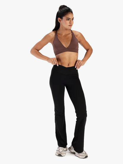 Women’s Crossover Flared Pants Black