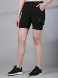 Women's Double Layered Sports Gym Running Shorts | CHKOKKO