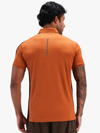 Men Regular Dry Fit Half Sleeve Polo T-Shirt Rust