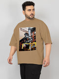 Men Plus Size Printed Oversized Half Sleeves T-Shirt