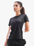 Women's Half Sleeve Dry Fit Active Wear Sports T-shirts Black