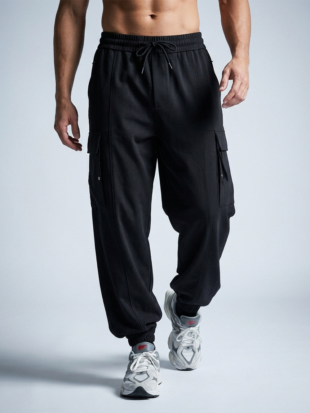 Men’s Black Relaxed Fit Sports Trackpant