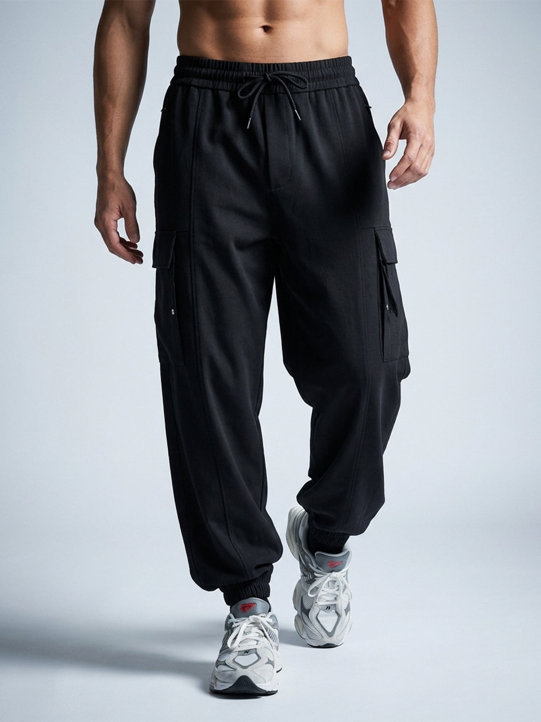 Men’s Black Relaxed Fit Sports Trackpant