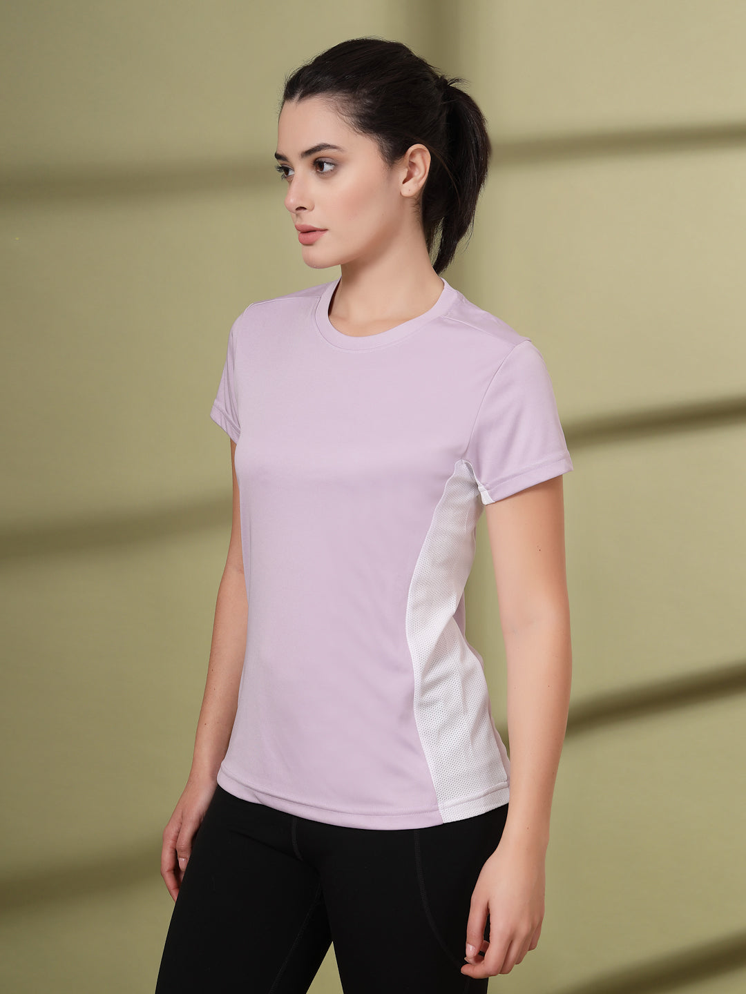 Women's Half Sleeve Dry Fit Active Wear Sports T-shirts Lavender