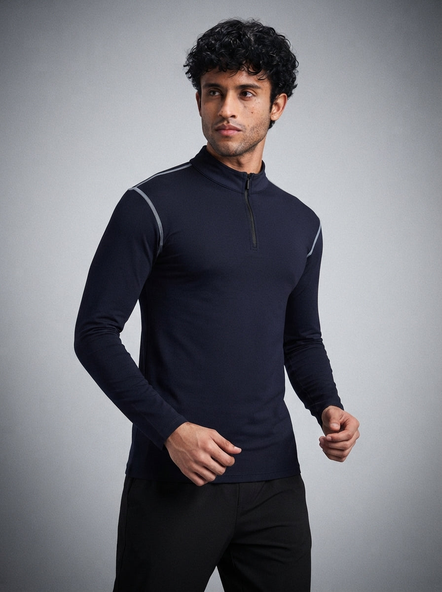 Men’s Full Sleeves Performance Compression T-Shirt for Gym Navy