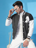 Men Oversized Winter Wear Varsity Jacket with Ribbed Cuffs