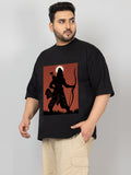 Men Plus Size Printed Oversized Half Sleeves T-Shirt