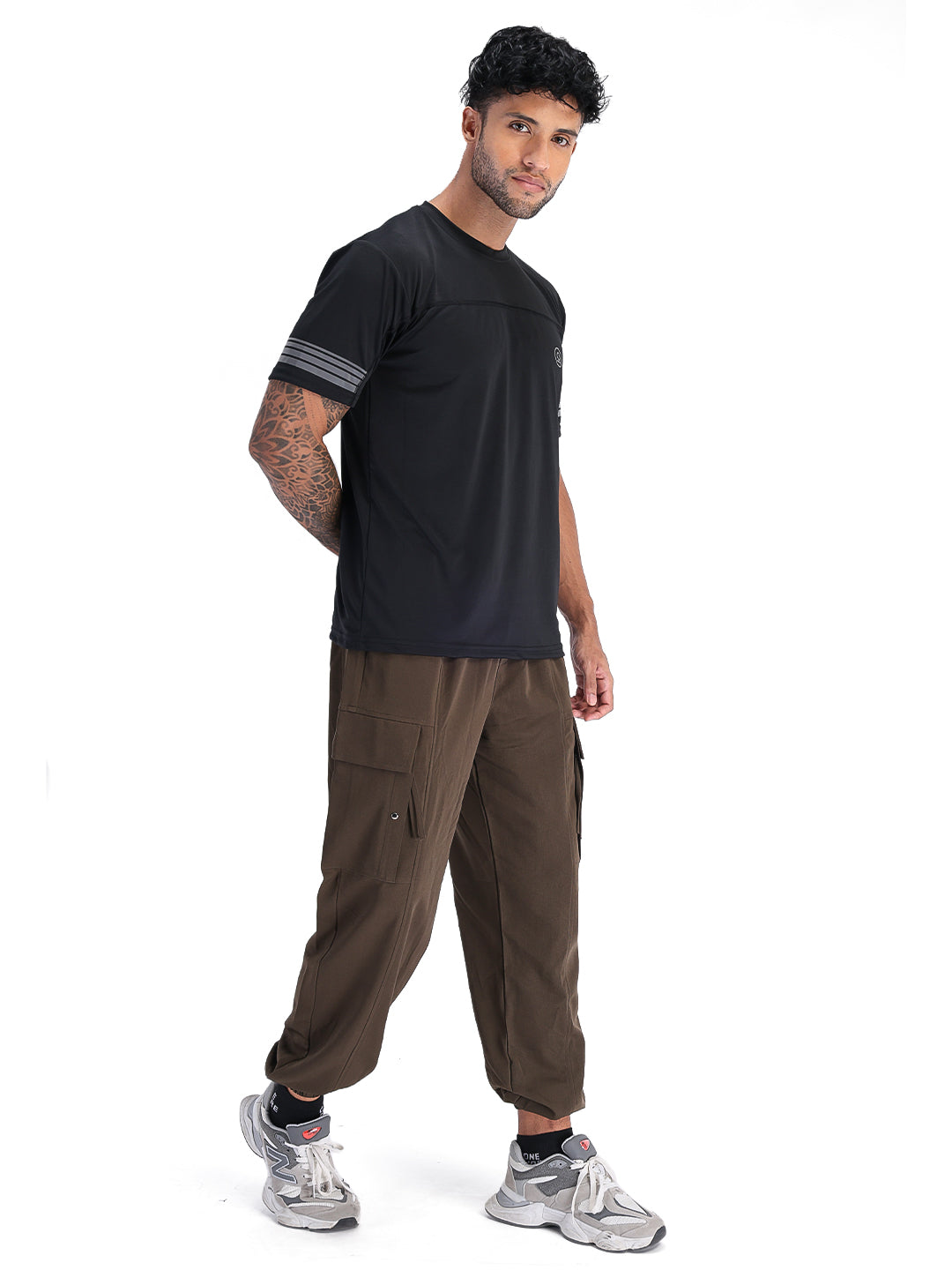 Men's Half Sleeves Dry Fit Gym T-shirt Black