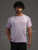 Men's Half Sleeves Dry Fit Gym T-shirt Lavender White