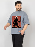 Men Plus Size Printed Oversized Half Sleeves T-Shirt