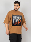 Men Plus Size Printed Oversized Half Sleeves T-Shirt