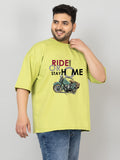 Men Plus Size Printed Oversized Half Sleeves T-Shirt