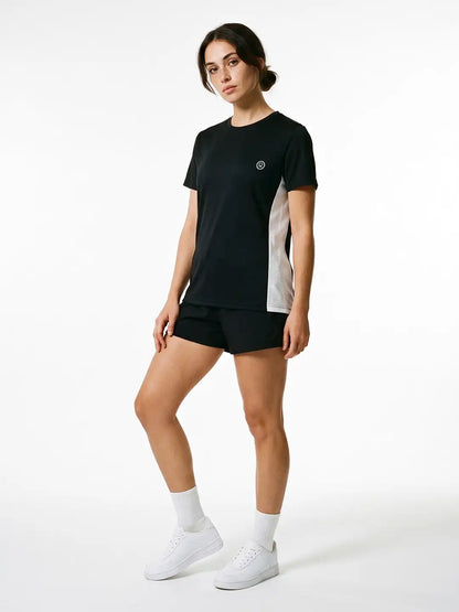 Women's Half Sleeve Dry Fit Active Wear Sports T-shirts Black